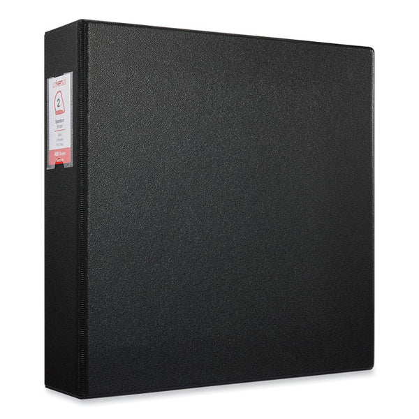 Universal® Deluxe Non-View D-Ring Binder with Label Holder, 3 Rings, 2" Capacity, 11 x 8.5, Black (UNV20781)