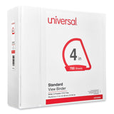 Universal® Slant D-Ring View Binder, 3 Rings, 4" Capacity, 11 x 8.5, White (UNV20994)