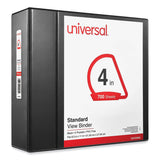 Universal® Slant D-Ring View Binder, 3 Rings, 4" Capacity, 11 x 8.5, Black (UNV20995)