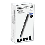 uniball® ONYX Roller Ball Pen, Stick, Extra-Fine 0.5 mm, Blue Ink, Black/Blue Barrel, Dozen (UBC60041) 1 Dozen