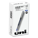 uniball® VISION Roller Ball Pen, Stick, Extra-Fine 0.5 mm, Blue Ink, Gray/Blue/Clear Barrel, Dozen (UBC60108) 1 Dozen