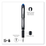 uniball® Jetstream Stick Hybrid Gel Pen, Bold 1 mm, Blue Ink, Black/Silver/Blue Barrel (UBC33922) Each
