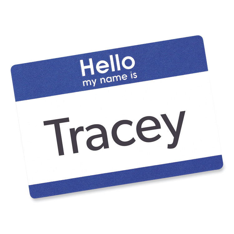 Avery® Printable Adhesive Name Badges, 3.38 x 2.33, Blue "Hello", 100/Pack (AVE5141)