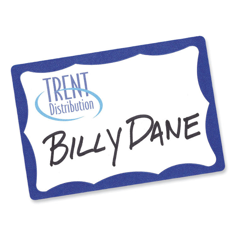 Avery® Printable Adhesive Name Badges, 3.38 x 2.33, Blue Border, 100/Pack (AVE5144) Pack of 100