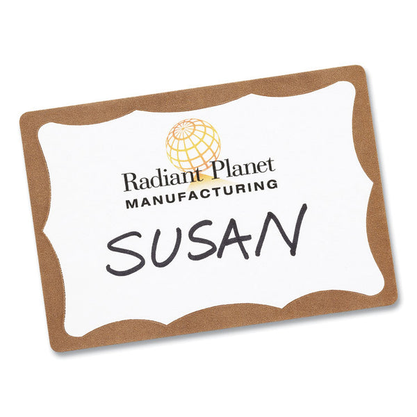 Avery® Printable Adhesive Name Badges, 3.38 x 2.33, Gold Border, 100/Pack (AVE5146)