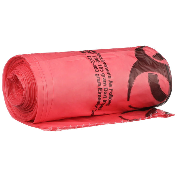 McKesson Biohazard Waste Bag Biohazard Symbol / Infectious Waste 30 to 33 gal. Red 31 X 41 Inch (185447_CS) 250/CS