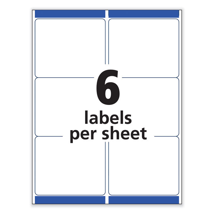 Avery® Removable Multi-Use Labels, Inkjet/Laser Printers, 3.33 x 4, White, 6/Sheet, 25 Sheets/Pack (AVE6464) Pack of 150