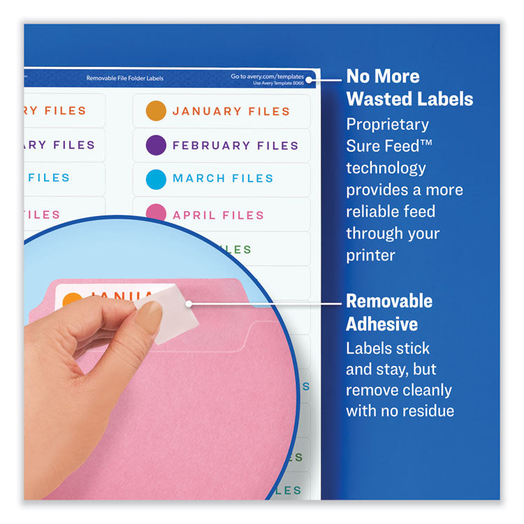 Avery® Removable Multi-Use Labels, Inkjet/Laser Printers, 3.33 x 4, White, 6/Sheet, 25 Sheets/Pack (AVE6464) Pack of 150