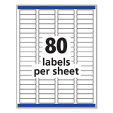 Avery® Removable Multi-Use Labels, Inkjet/Laser Printers, 0.5 x 1.75, White, 80/Sheet, 25 Sheets/Pack (AVE6467)