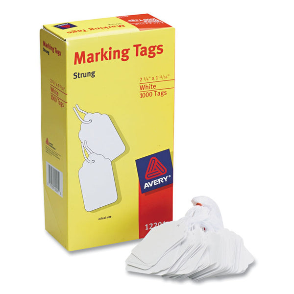 Avery® Medium-Weight White Marking Tags, 2.75 x 1.69, 1,000/Box (AVE12201)