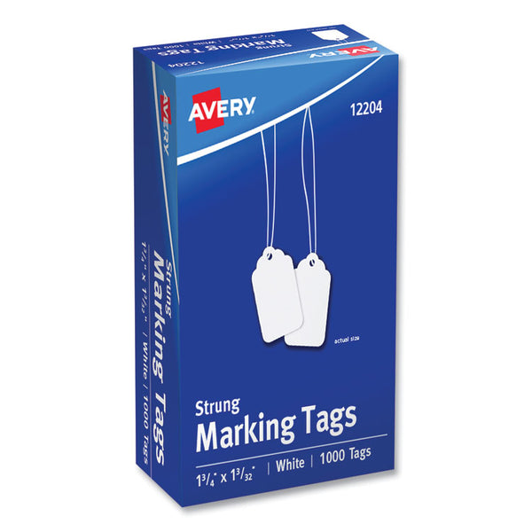 Avery® Medium-Weight White Marking Tags, 1.75 x 1.09, 1,000/Box (AVE12204)