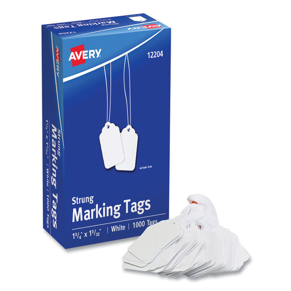 Avery® Medium-Weight White Marking Tags, 1.75 x 1.09, 1,000/Box (AVE12204)