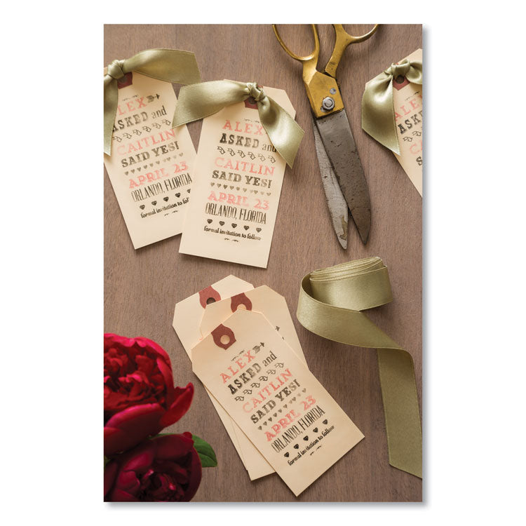 Avery® Unstrung Shipping Tags, 11.5 pt Stock 3.75 x 1.88, Manila, 1,000/Box (AVE12303) Box of 1000