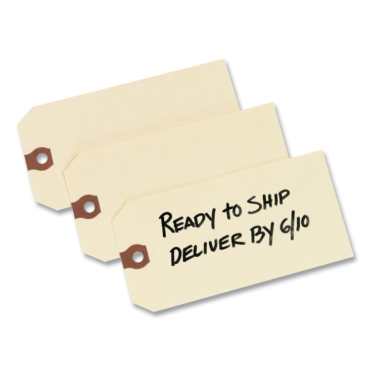 Avery® Unstrung Shipping Tags, 11.5 pt Stock 3.75 x 1.88, Manila, 1,000/Box (AVE12303) Box of 1000