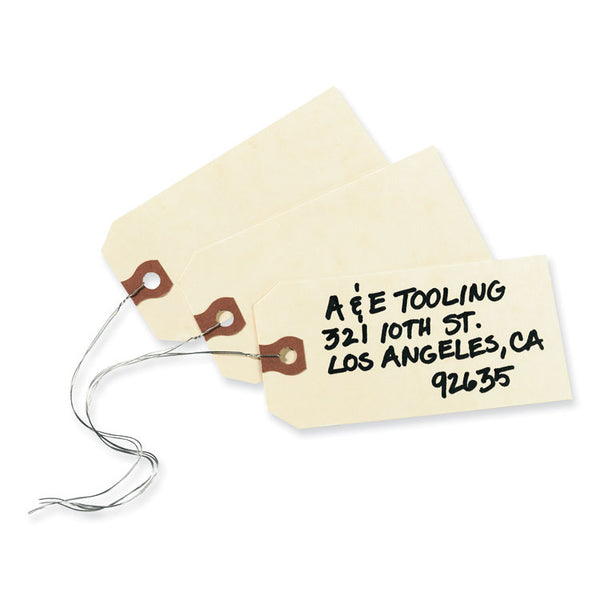 Avery® Double Wired Shipping Tags, 11.5 pt Stock, 4.25 x 2.13, Manila, 1,000/Box (AVE12604)