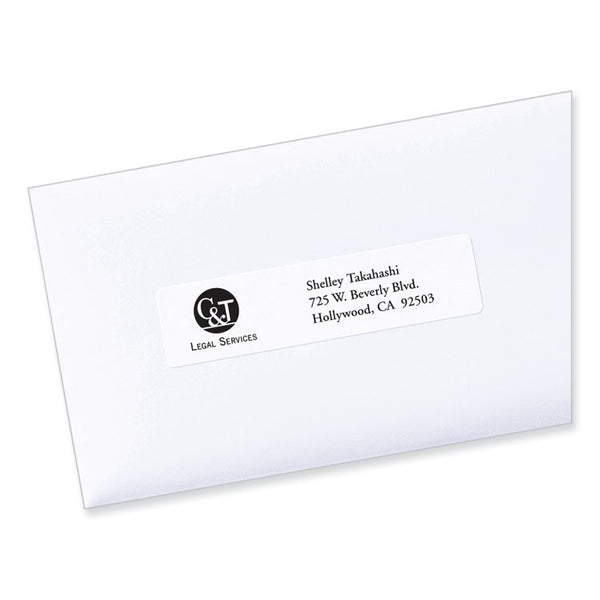 PRES-a-ply® Labels, Laser Printers, 1 x 4, White, 20/Sheet, 100 Sheets/Box (AVE30601) Box of 2000