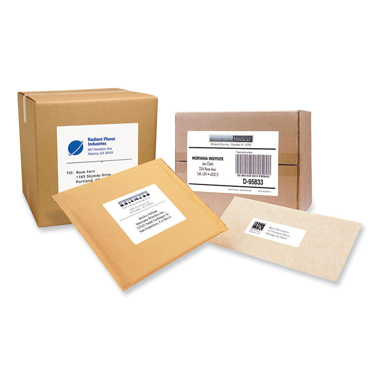 PRES-a-ply® Labels, Laser Printers, 2 x 4, White, 10/Sheet, 100 Sheets/Box (AVE30603)