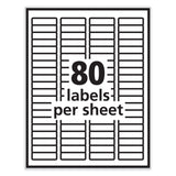 PRES-a-ply® Labels, Inkjet/Laser Printers, 0.5 x 1.75, White, 80/Sheet, 100 Sheets/Pack (AVE30640) Each