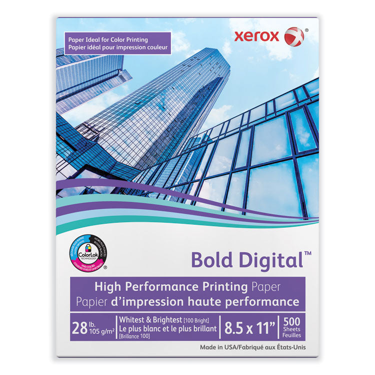 xerox™ Bold Digital Printing Paper, 100 Bright, 28 lb Bond Weight, 8.5 x 11, White, 500/Ream (XER3R11760)