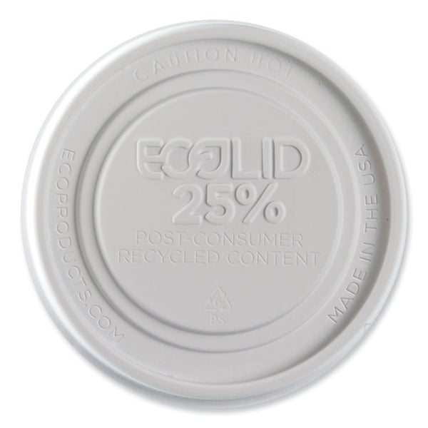 Eco-Products® Evolution World EcoLid 25% Recycled Food Container Lid, Fits 12 to 32 oz Containers, White, Plastic, 500/Carton (ECOEPBRSCLIDL)