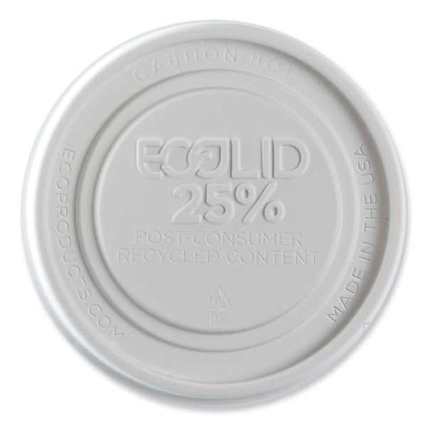 Eco-Products® Evolution World EcoLid 25% Recycled Food Container Lid, Fits 12 to 32 oz Containers, White, Plastic, 500/Carton (ECOEPBRSCLIDL) Case of 500