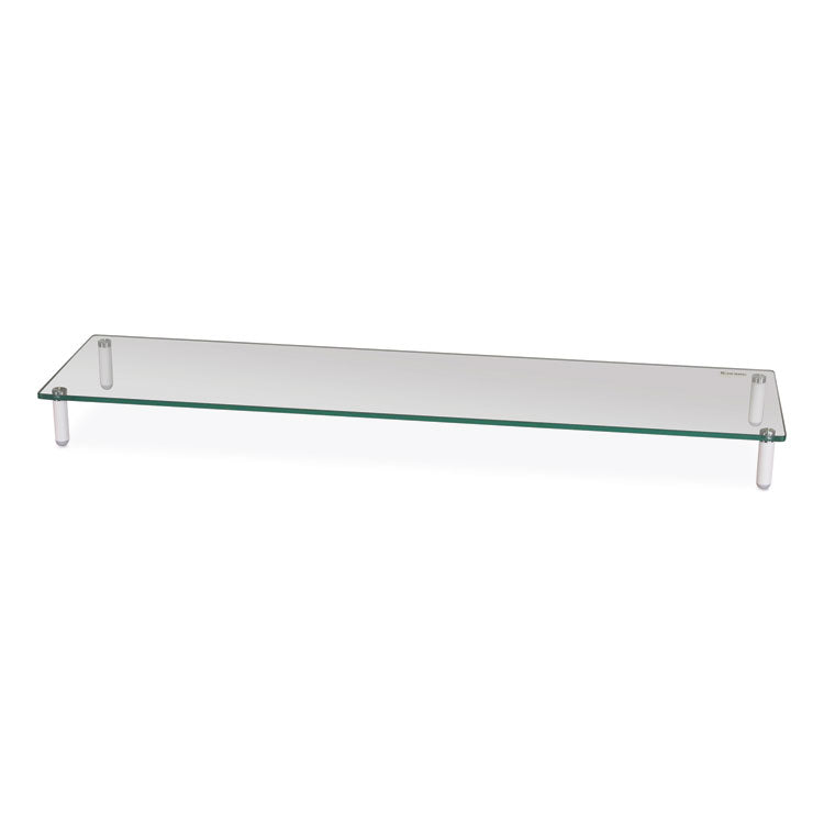 Kantek Extra Wide Glass Monitor Riser, 39.4" x 10.2" x 3.25", Clear, Supports 60 lbs (KTKMS380) Each