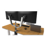 Kantek Multi-Directional Dual Monitor Arm, For 30" Monitors, 360 Deg Rotation, 105 Deg Tilt, 360 Deg Pan, Silver/WH, Supports 20 lbs (KTKMA320) Each