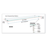 Kantek Extra Wide Glass Monitor Riser, 39.4" x 10.2" x 3.25", Clear, Supports 60 lbs (KTKMS380) Each