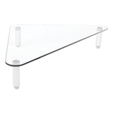 Kantek Glass Corner Monitor Riser, 19.7" x 11" x  3.25", Clear, Supports 40 lbs (KTKMS390) Each