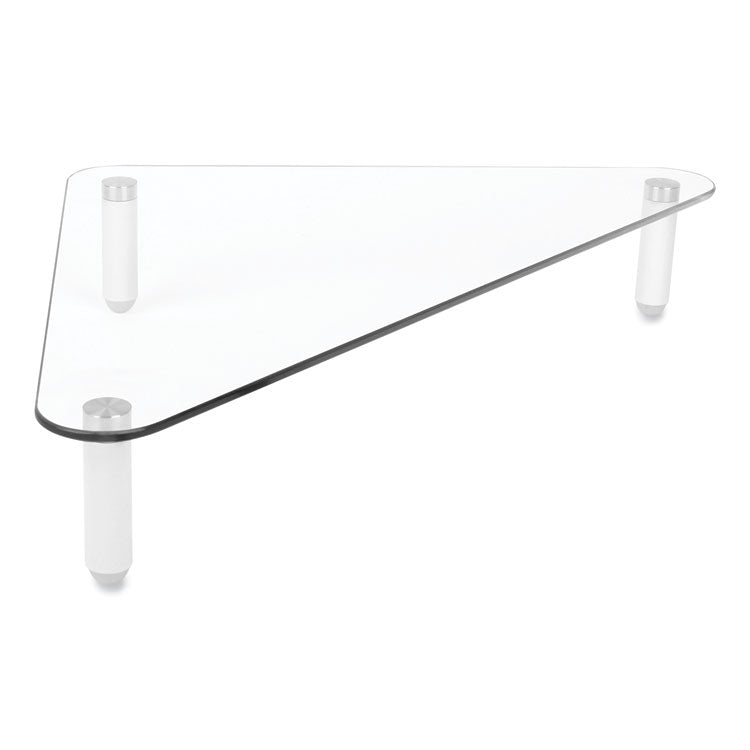 Kantek Glass Corner Monitor Riser, 19.7" x 11" x  3.25", Clear, Supports 40 lbs (KTKMS390) Each