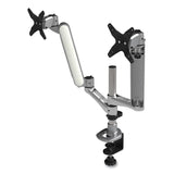 Kantek Multi-Directional Dual Monitor Arm, For 30" Monitors, 360 Deg Rotation, 105 Deg Tilt, 360 Deg Pan, Silver/WH, Supports 20 lbs (KTKMA320) Each