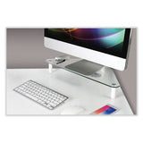 Kantek Glass Corner Monitor Riser, 19.7" x 11" x  3.25", Clear, Supports 40 lbs (KTKMS390) Each