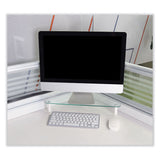 Kantek Glass Corner Monitor Riser, 19.7" x 11" x  3.25", Clear, Supports 40 lbs (KTKMS390) Each