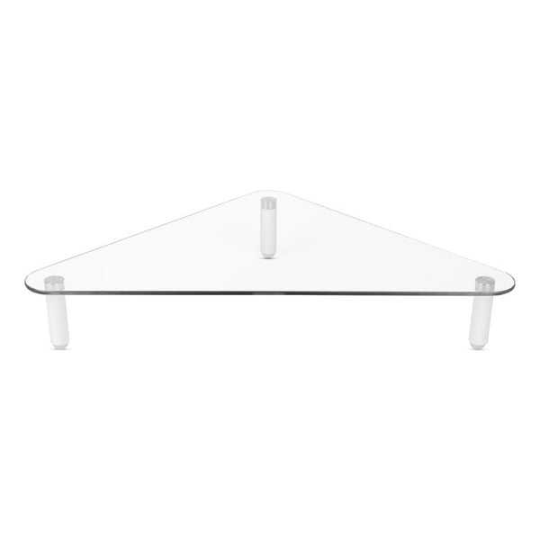 Kantek Glass Corner Monitor Riser, 19.7" x 11" x  3.25", Clear, Supports 40 lbs (KTKMS390) Each