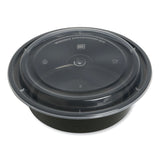 GEN Food Container with Lid, 32 oz, 7.28 x 7.28 x 2.55, Black/Clear, Plastic, 150/Carton (GENTORND32) Case of 150