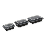 GEN Food Container with Lid, 24 oz, 7.48 x 5.03 x 2.48, Black/Clear, Plastic, 150/Carton (GENTORECT24)