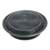 GEN Food Container with Lid, 24 oz, 7.28 x 7.28 x 1.96, Black/Clear, Plastic, 150/Carton (GENTORND24)