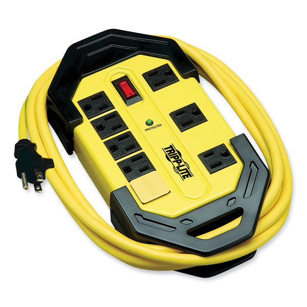 Tripp Lite Protect It! Industrial Safety Surge Protector, 8 AC Outlets, 12 ft Cord, 1,500 J, Yellow/Black (TRPTLM812SA)