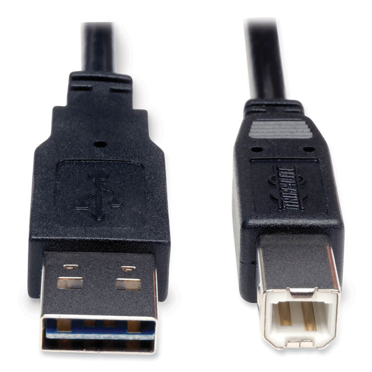 Tripp Lite Universal Reversible USB 2.0 Cable, Reversible A to B (M/M), 6 ft, Black (TRPUR022006) Each