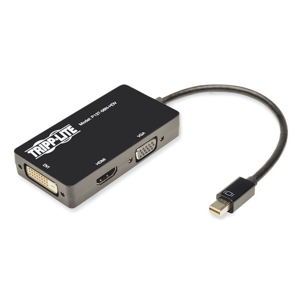 Tripp Lite Keyspan Mini DisplayPort to VGA/DVI/HDMI All-in-One Adapter/Converter, Thunderbolt 1 and 2, 6" (TRPP13706NHDV) Each