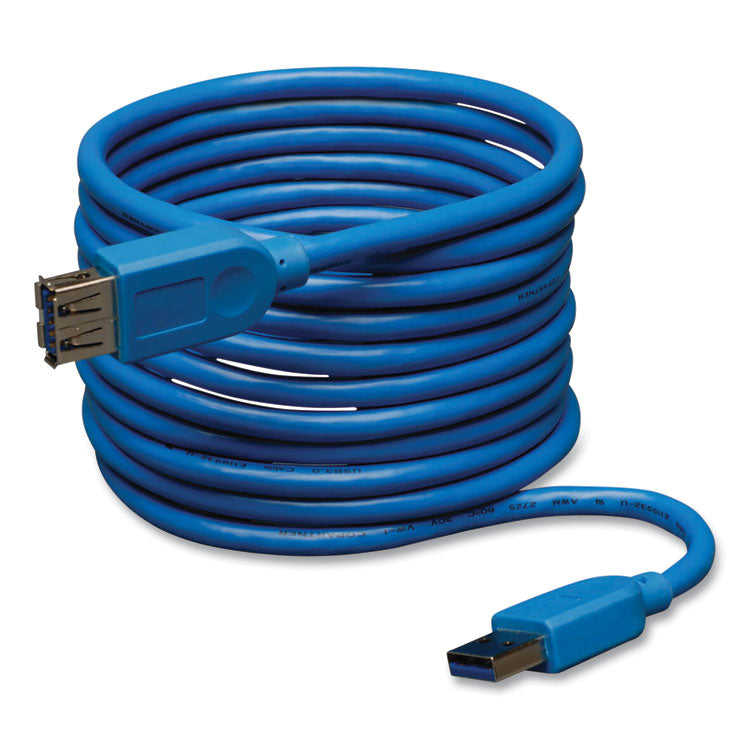 Tripp Lite USB 3.0 SuperSpeed Extension Cable, 10 ft, Blue (TRPU324010) Each