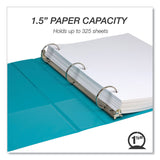 Samsill® Earth's Choice Plant-Based Economy Round Ring View Binders, 3 Rings, 1.5" Capacity, 11 x 8.5, Teal, 2/Pack (SAMMP286577)