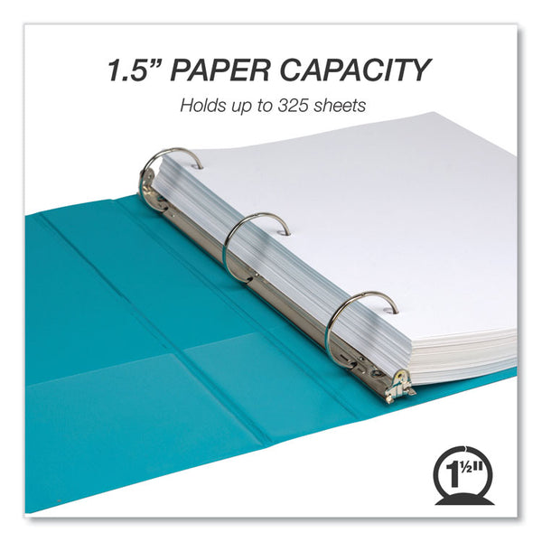 Samsill® Earth's Choice Plant-Based Economy Round Ring View Binders, 3 Rings, 1.5" Capacity, 11 x 8.5, Teal, 2/Pack (SAMMP286577)