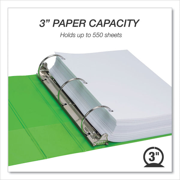 Samsill® Earth's Choice Plant-Based Economy Round Ring View Binders, 3 Rings, 3" Capacity, 11 x 8.5, Lime, 2/Pack (SAMU86878)