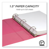 Samsill® Earth's Choice Plant-Based Economy Round Ring View Binders, 3 Rings, 1.5" Capacity, 11 x 8.5, Pink, 2/Pack (SAMMP286576)