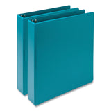 Samsill® Earth's Choice Plant-Based Economy Round Ring View Binders, 3 Rings, 1.5" Capacity, 11 x 8.5, Teal, 2/Pack (SAMMP286577)