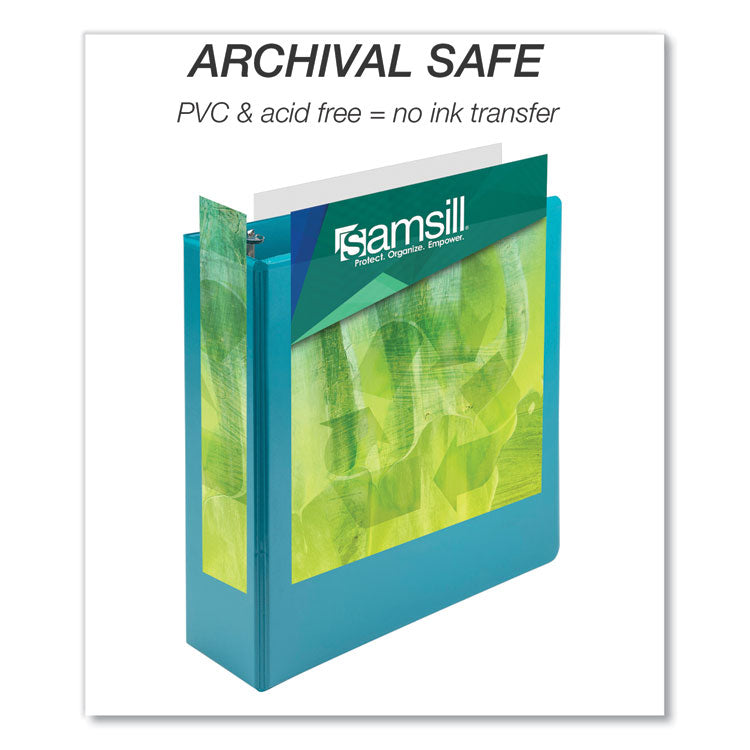 Samsill® Earth's Choice Plant-Based Economy Round Ring View Binders, 3 Rings, 3" Capacity, 11 x 8.5, Teal, 2/Pack (SAMU86877)