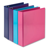 Samsill® Durable D-Ring View Binders, 3 Rings, 2" Capacity, 11 x 8.5, Blueberry/Blue Coconut/Dragonfruit/Purple, 4/Pack (SAMMP46469)