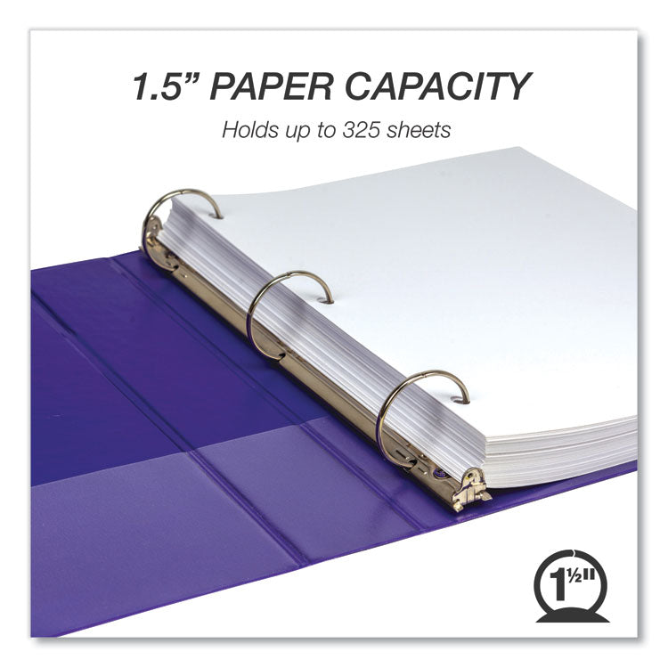 Samsill® Earth's Choice Plant-Based Economy Round Ring View Binders, 3 Rings, 1.5" Capacity, 11 x 8.5, Purple, 2/Pack (SAMMP286508)
