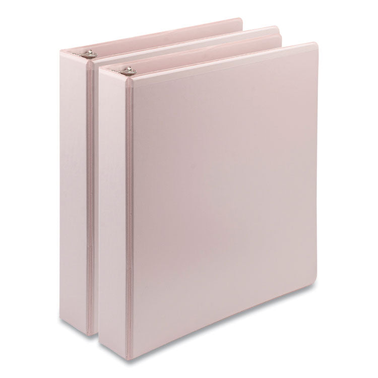 Samsill® Earth's Choice Plant-Based BOHO D-Ring View Binders, 1.5" Capacity, 11 x 8.5, Rose, 2/Pack (SAMU69540)